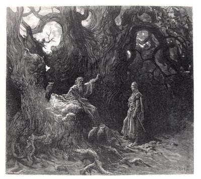 Merlin in the Forest of Broceliande (from 